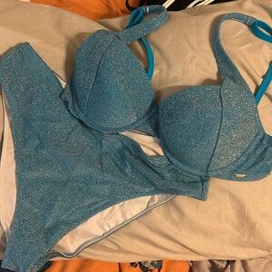 Pink swim suit size Large